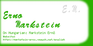 erno markstein business card